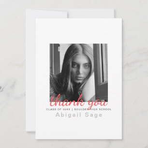 Cartão De Agradecimento 2 Foto Simples Graduação Moderna Minimalista