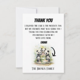 Cartão De Agradecimento 2 Pais 3 Crianças - Família Água-forte Aniversário