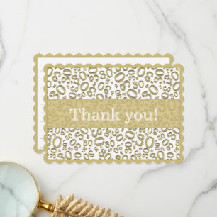 Cartão De Agradecimento 30 "Obrigado!" Padrão de Número Dourado/Branco