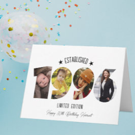 Cartão De Agradecimento 30th birthday Photo Collage established 1996