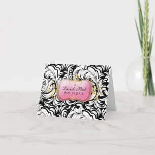 Cartão De Agradecimento 311-Lavish Pink Plate White Leaves