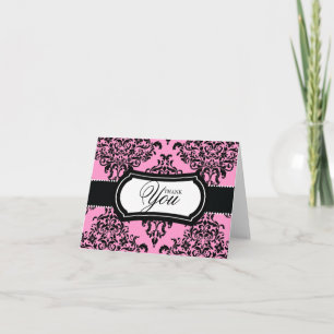 Cartão De Agradecimento 311 Lovey Dovey Damask Thank You