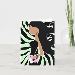 Cartão De Agradecimento 311-Spa Fashionista Bob Ambrosia Green Zebra