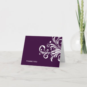 Cartão De Agradecimento 311-Swanky Swirls Eggplant Thank you