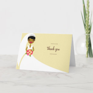 CARTÃO DE AGRADECIMENTO 311-UPDO BRIDE THANK YOU AFRICAN AMERICAN