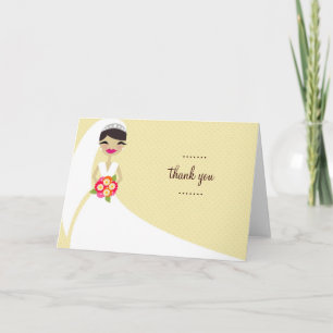 CARTÃO DE AGRADECIMENTO 311-UPDO BRIDE THANK YOU BRUNETTE