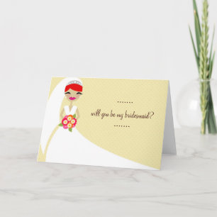 CARTÃO DE AGRADECIMENTO 311-UPDO BRIDE THANK YOU RED HEAD