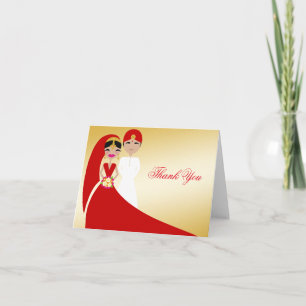 Cartão De Agradecimento 311 Updo Indian Bride & Groom Thank You