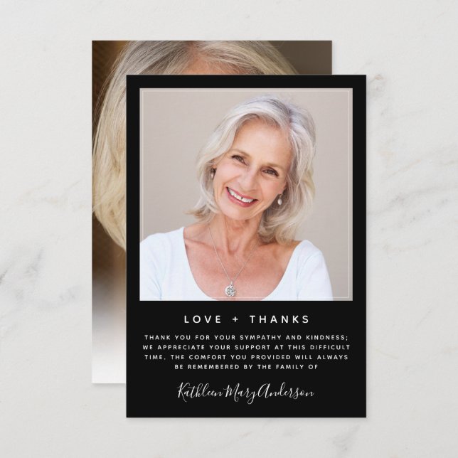 Cartão De Agradecimento 3,5"x5" Simpatia Memória Funeral OBRIGADA (Frente/Verso)