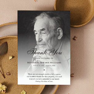 Cartão De Agradecimento 3.5"x5" Thank You Custom Funeral Photo Sympathy