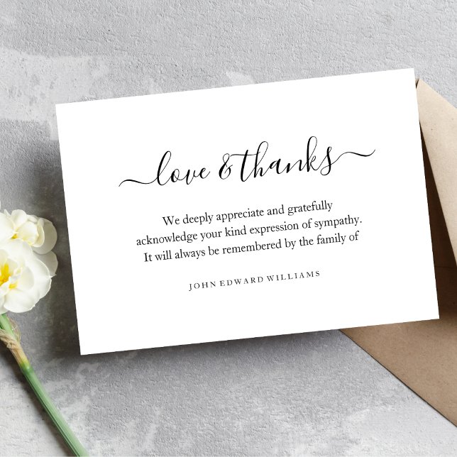 Cartão De Agradecimento 3,5x5 Obrigado Encantamento Funeral (Criador carregado)