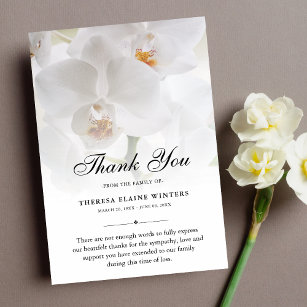 Cartão De Agradecimento 3,5x5 Obrigado Orquídea Simpatia de Foto Funeral