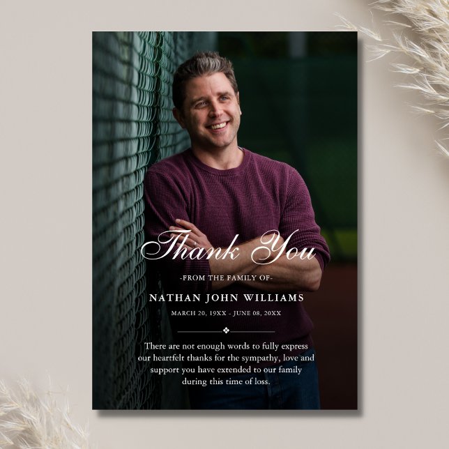 Cartão De Agradecimento 3.5x5 Obrigado Simpatia de Foto Funeral Personaliz (Criador carregado)