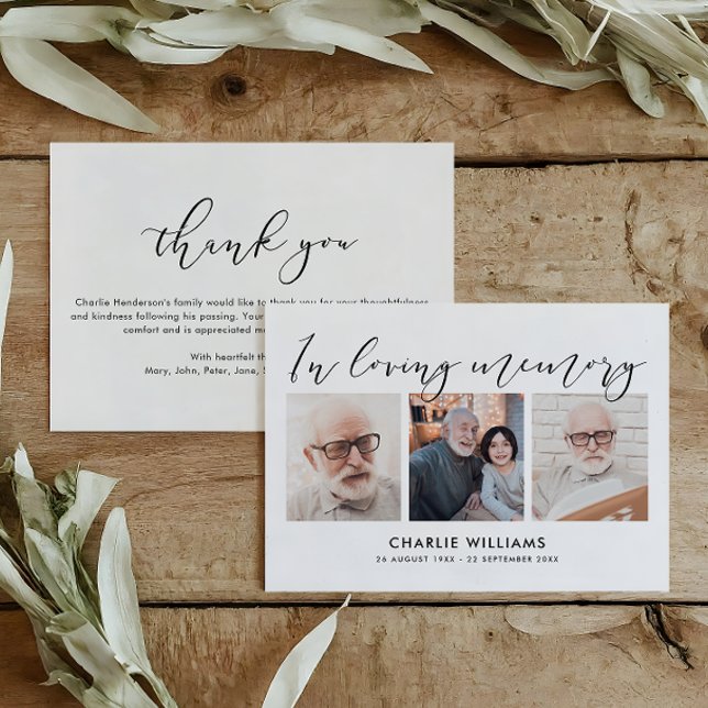 Cartão De Agradecimento 3-Foto de Celebração da Vida/Funeral/Bereavement (Criador carregado)