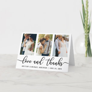 Cartão De Agradecimento 3 Foto: Modern Wedn Love and Obrigados Fold