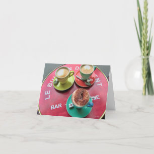 Cartão De Agradecimento 3 xícaras de café, café de Paris