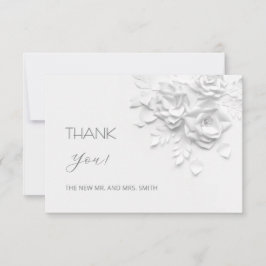 Cartão De Agradecimento 3D Flowers Paper Cut Roses Thank You Card