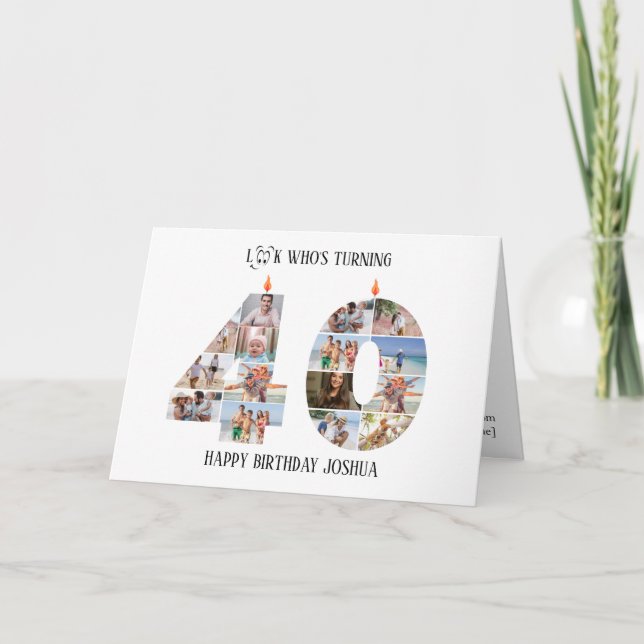 Cartão De Agradecimento 40th Birthday Photo Card (Frente)