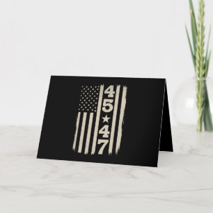 Cartão De Agradecimento 45 47 Trump Bandeira EUA Vintage 47º Presidente