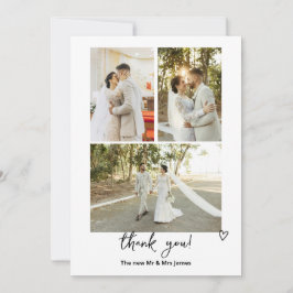 Cartão De Agradecimento 4 Fotografias Personalizadas Casamento