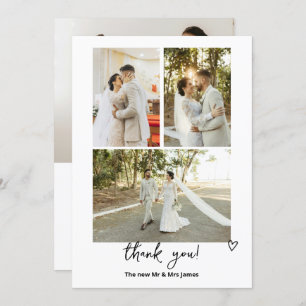 Cartão De Agradecimento 4 Fotografias Personalizadas Casamento