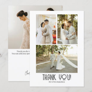 Cartão De Agradecimento 4 Fotografias Personalizadas Casamento