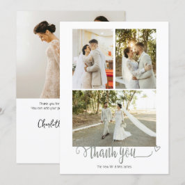 Cartão De Agradecimento 4 Fotografias Personalizadas Casamento