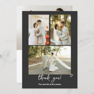 Cartão De Agradecimento 4 Fotografias Personalizadas Casamento
