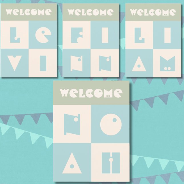 Cartão De Agradecimento 4 letras nome de bebê novos pais parabéns (Criador carregado)