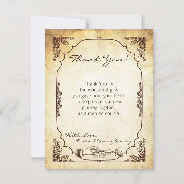 Cartão de Agradecimento 4x5 FLAT Cerimônia Vintage (Frente)