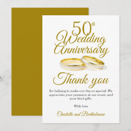 Cartão De Agradecimento 50ª Festa de Aniversário de Casamento