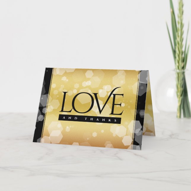 Cartão De Agradecimento 50º aniversário de casamento do Ouro Elegante (Frente)