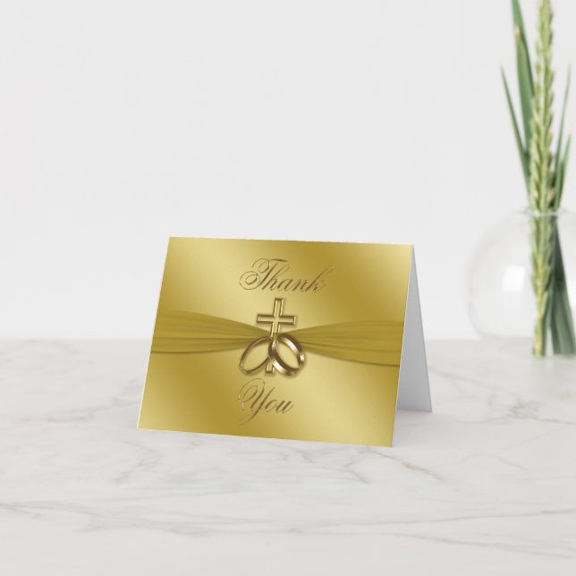 Cartão De Agradecimento 50º aniversário de casamento religioso Obrigado (Frente)