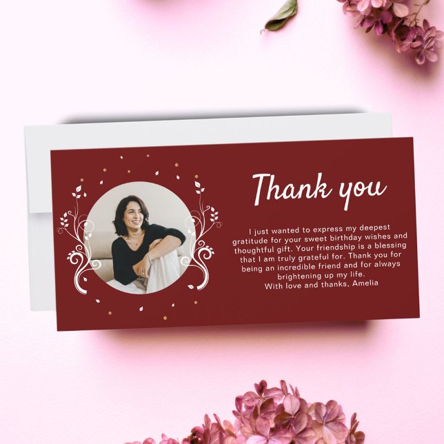 Cartão De Agradecimento 50 e Fabulosa Foliage Red 50º Aniversário Foto (Criador carregado)