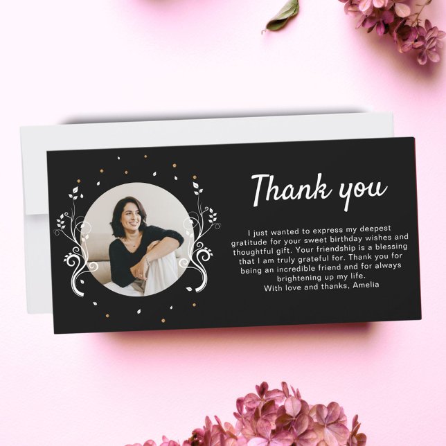 Cartão De Agradecimento 50 e Fabulosa Foto de 50.º Aniversário Foliage Bla (Criador carregado)