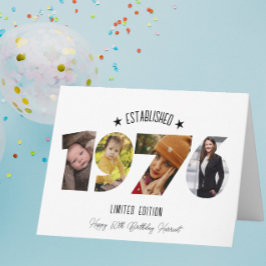 Cartão De Agradecimento 50th birthday Photo Collage established 1976