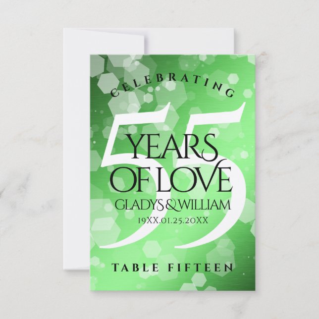 Cartão De Agradecimento 55.º aniversário do Casamento Emerald (Frente)