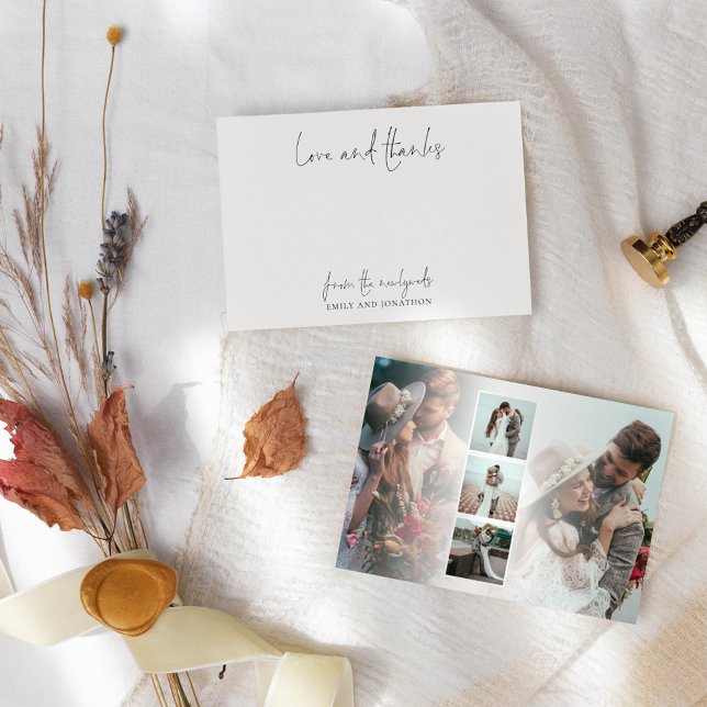 Cartão De Agradecimento 5 Foto: Script Wedding Novamente Love Obrigados (Criador carregado)