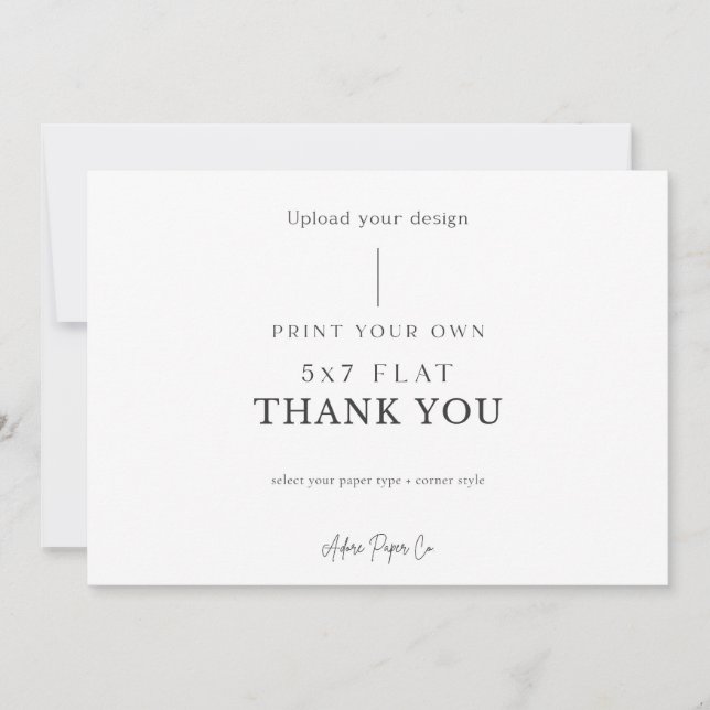 Cartão De Agradecimento 5x7 Flat Obrigado: Envie o Seu (Frente)