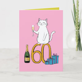 Cartão De Agradecimento 60º aniversário da comemoração do gato 60 anos ses