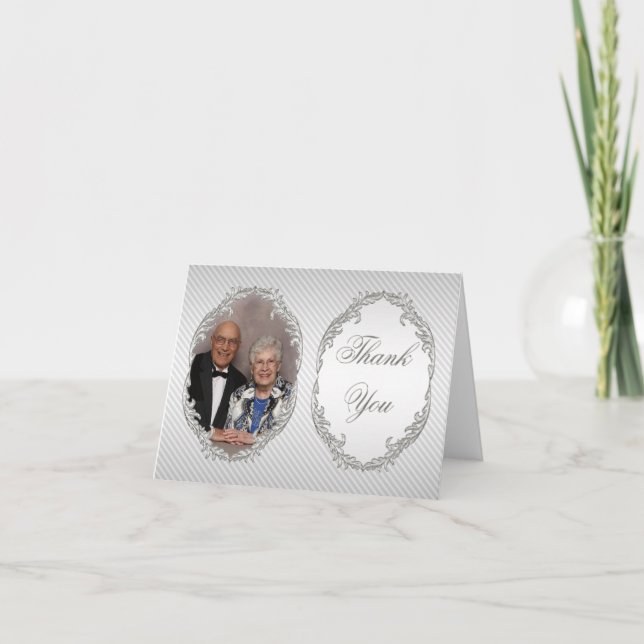 Cartão De Agradecimento 60th Wedding Anniversary Photo Thank You Note Card (Frente)