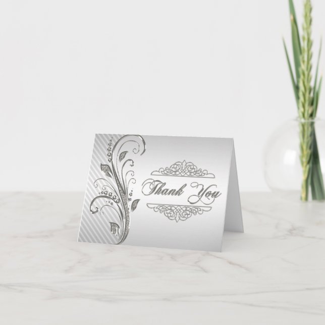 Cartão De Agradecimento 60th Wedding Anniversary Thank You Note Card (Frente)