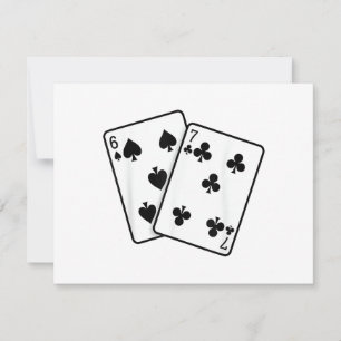 Cartão De Agradecimento 67 Cartas de Baralho Meme Divertido Seis Sete