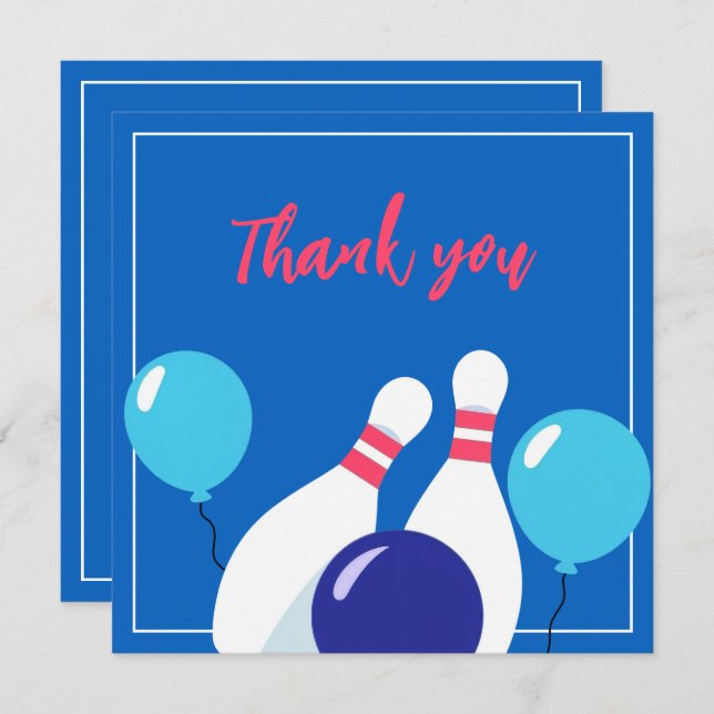 Cartão De Agradecimento 6 Azul e Vermelho Vibrante - Aniversário (Frente/Verso)