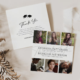 Cartão De Agradecimento 6 Graduação em conjunto de fotos