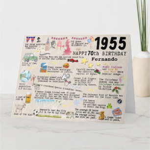 Cartão De Agradecimento 70 Birthday Milestone Birthday Card 1955 fatos