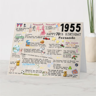 Cartão De Agradecimento 70 Birthday Milestone Birthday Card 1955 fatos