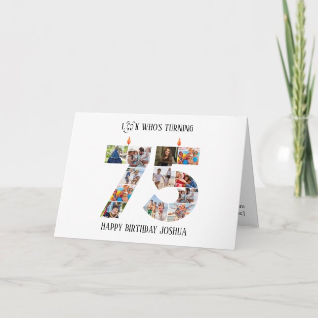 Cartão De Agradecimento 75th Birthday Photo Card (Frente)