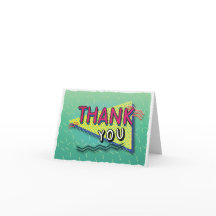 90's PARTY Theme Pattern Thank You Card