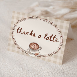 Cartão De Agradecimento A Baby is Brewing Gingham Coffee Baby Shower